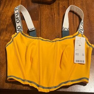 Out From Under Yellow Bustier Top with Logo Straps